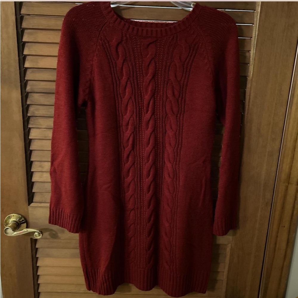 Blue Rain Burgundy Knit Sweater Dress